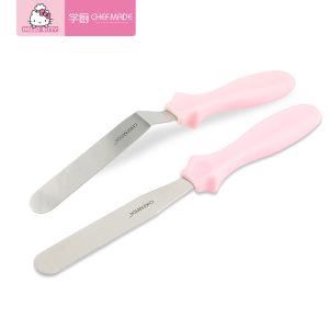 Cake Spatula 2-Piece Set - Kitty Stainless Steel Icing Scraper & Decorating Tools