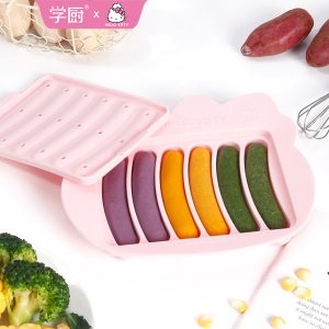 Kitty Silicone Sausage Mold - 4-in-1 Baby Food Maker for Rice Cakes & Meat Sticks