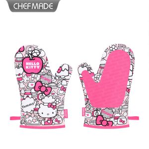 Kitty Camouflage Heat Resistant Gloves 2-Pack - Thick Insulation Oven Mitts for Baking & Microwave