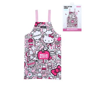 KITTY Baking Apron - Cotton Adjustable Kitchen Apron for Home Baking & Cooking Activities 85CM